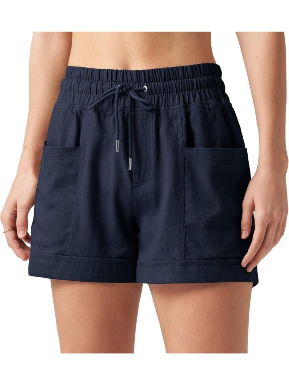 Linen Blend Casual Shorts for Women - 4" Lightweight Summer Style, Versatile Fit